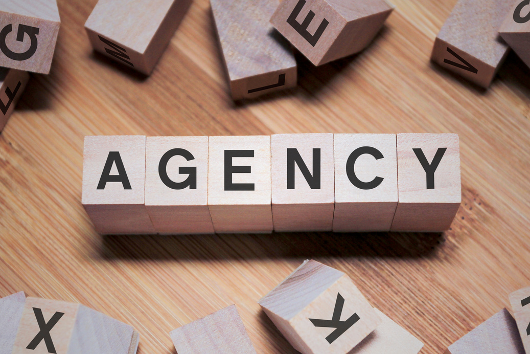 AGENCY Word In Wooden Cube