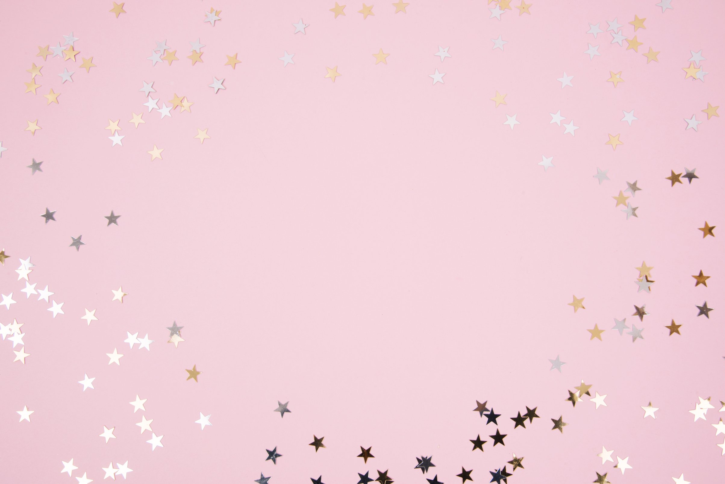 Gold Stars on Pink Background